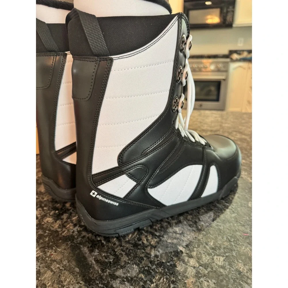 Alpine Swiss Mens Snowboarding Boots Black White SG564-BKWH-13 Size 13
